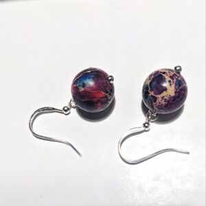Purple galaxy earrings handmade